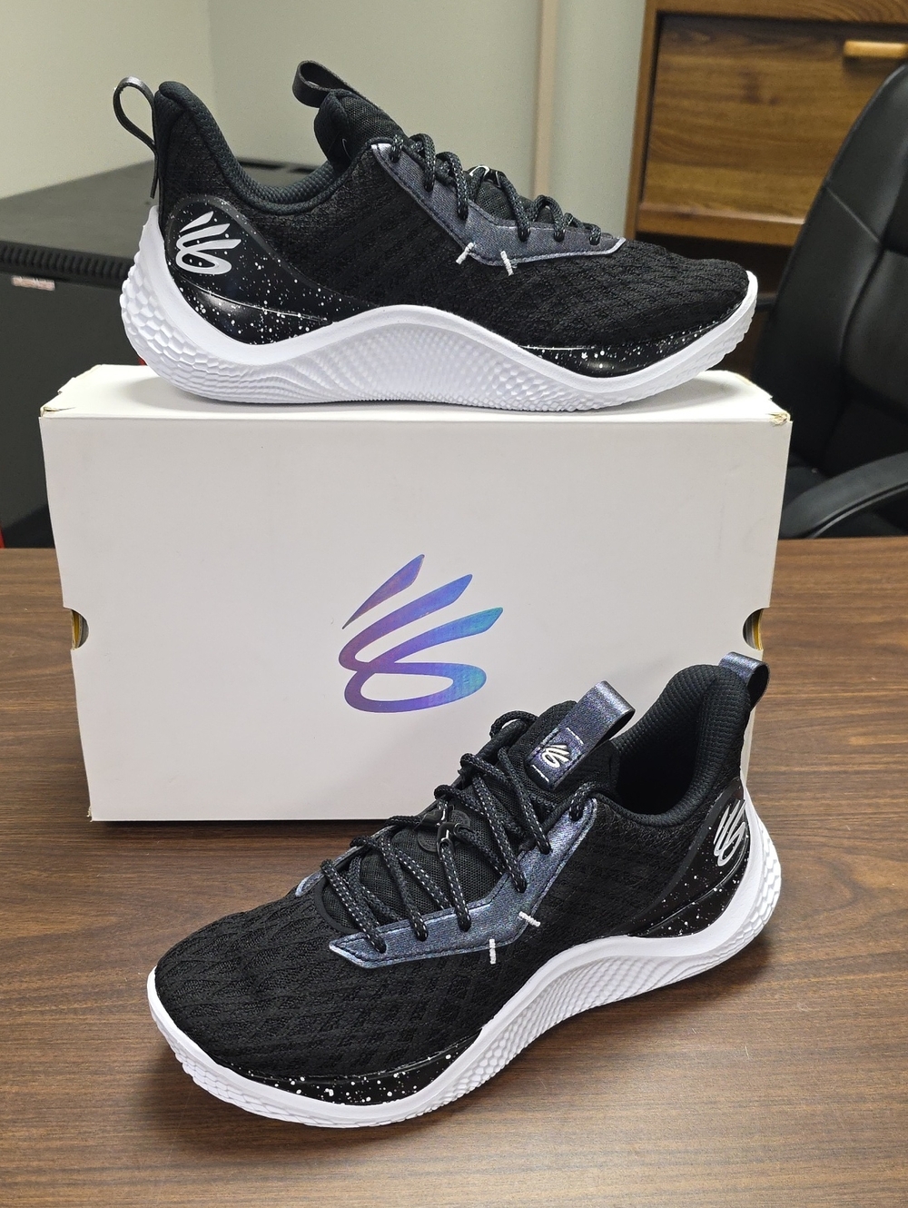 Under Armour Team Curry 10 Basketball Black White 3026624-100 Men's 13